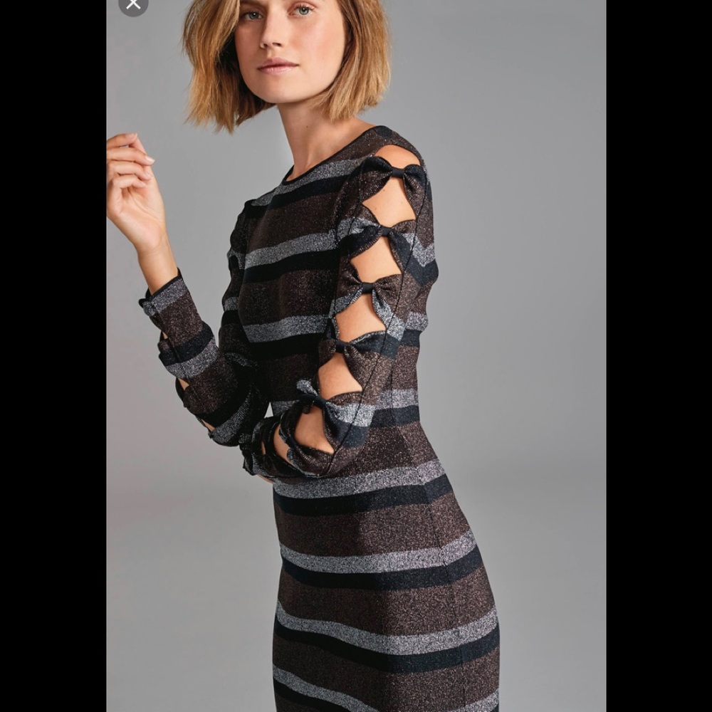 TED BAKER SIMONA METALLIC BODYCON DRESS